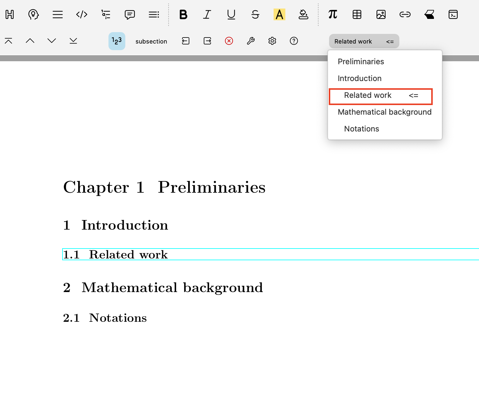 Current heading environment