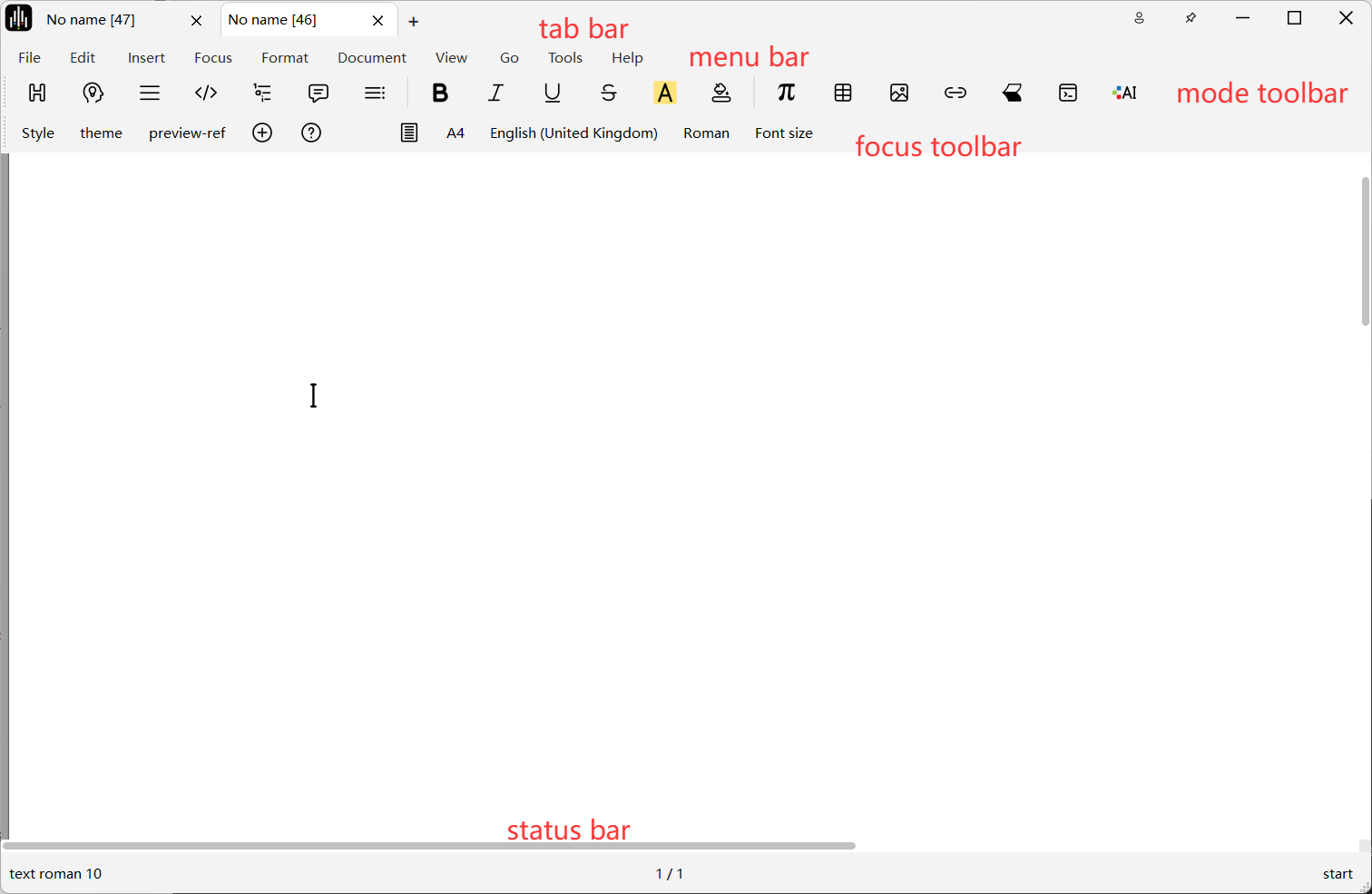 Toolbars